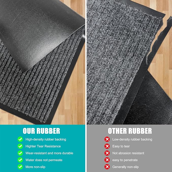 Azadx 2'x3' Front Door Mat Heavy Duty Indoor Outdoor Door Mat Non-Slip Backing Doormat for Entryway Stain and Fade Resistant Commercial Floor Mats Entry Mat Low Profile Welcome Door Mats