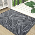 Colorxy Waterproof Doormat, Sturdy Natural Rubber Front Indoor Mat, Non Slip Low Profile Indoor Outdoor Door Mats, Stain and Fade Resistant Floor Mat, Easy Clean Patio Entrance Mat, 36''x24'', Grey
