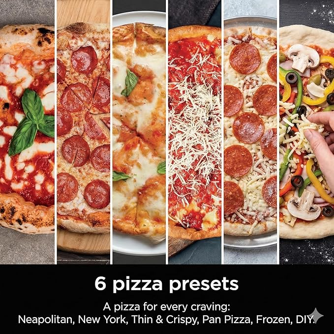 SIMOE Electric Pizza Oven for Indoor Use, 12 Inch Countertop Pizza Oven with Pizza Stone, 750℉ High Heat Pizza Maker, 6 Preset Modes, Touch Control Pizza Oven