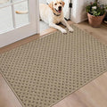 BEQHAUSE Dirt Trapper Door Mat Non-Slip Entryway Rugs Stain Resistant Absorbent Dog Doormats Woven-Look Washable Welcome Floor Doormat for Front Back Door, Muddy Wet Shoes & Paws, 32" x 48", Beige