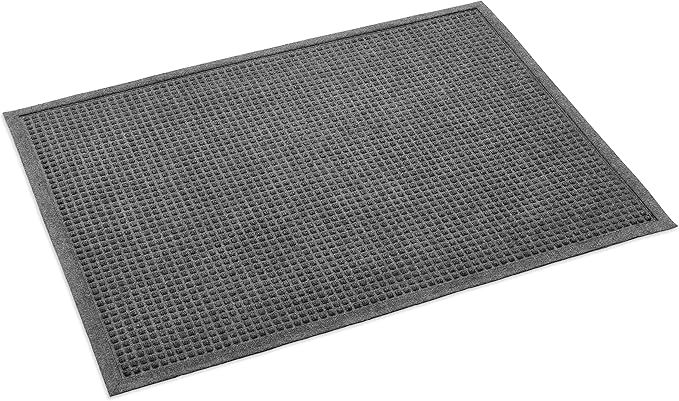 Ecomills Rubber Doormat, Large, 36" x 48", Charcoal, Large, Absorbent Indoor Outdoor, Stain Resistant, Rubber Non Slip Backing, Heavy Duty, Durable