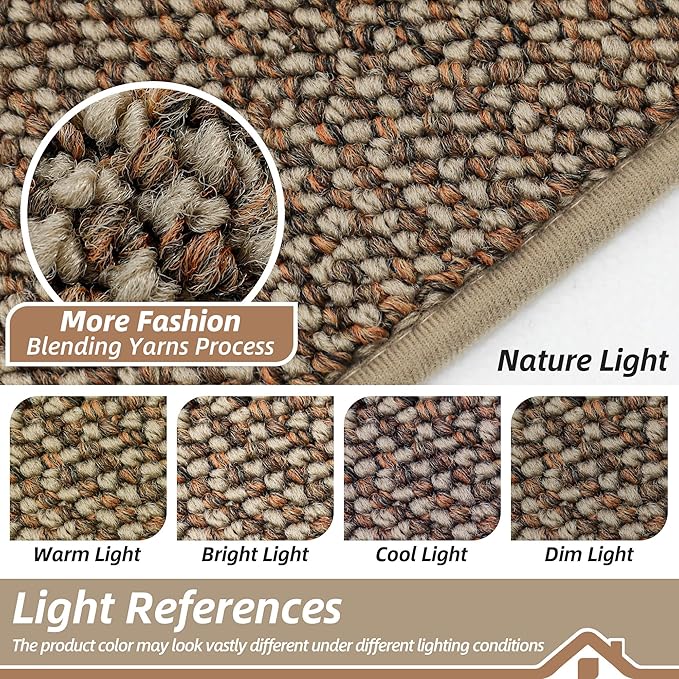 BEQHAUSE Dirt Trapper Door Mat 36" x 60", Non-Slip Washable Doormats Entrance Mat, Dirt Resistant and Absorbent Welcome Mat, Low Profile Floor Mats for Front Back Door and Entryway, Beige