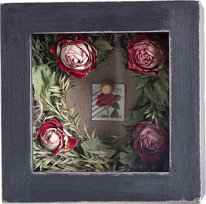 Freezing point Shadow Box Frame 5x5 Shadow Box Display Case Cabinet Picture Frame with Linen Back Memorabilia Awards Medals Bouquet Photos Badge Pin Paw Print Memory Box For Keepsakes Black Small Mini