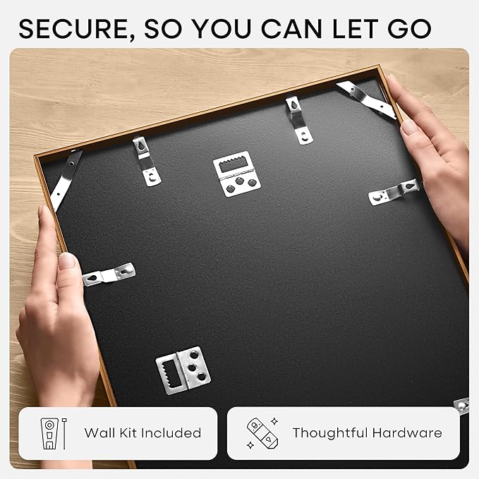 Homeforia 11x14 Bronze Picture Frame, High End Metal 11x14 Brass Frame with Mat 8x10, 11 x 14 Poster Frames Matted to 8 x 10 inch Photo, 11 by 14 Bronze Thin Frames, Tempered Glass, Wall Kit, Set of 3