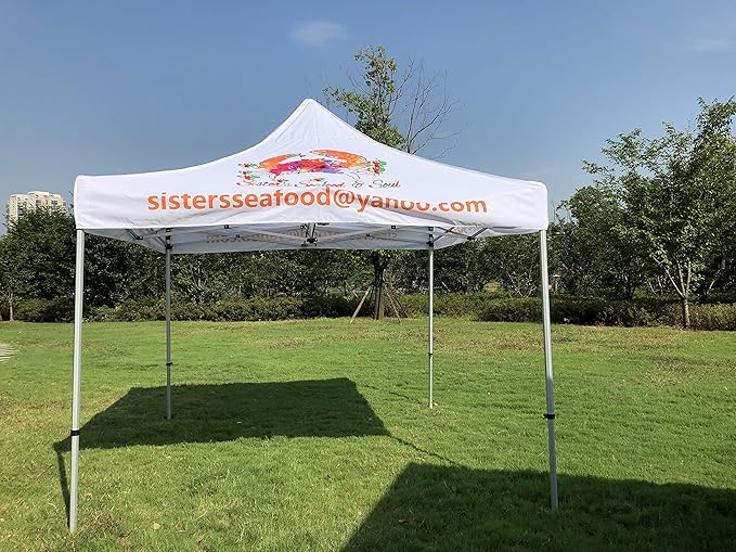 NaBai Custom Canopy Pop Up Tent 10x10 with Logo, Personalized Pop Up Canopy for Tradeshow, Customized Canopy Advertising Outdoor Tent (top Canopy + 16kgs Frame)