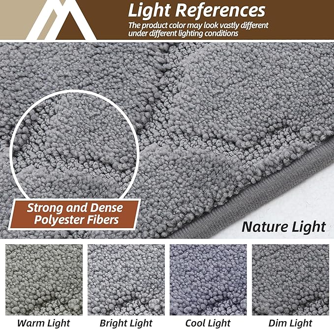 COSY HOMEER Kitchen Rugs 24"x36" Non-Slip Washable Kitchen Mats for Floor Absorbent Kitchen Carpet Soft Rugs for Kitchen,Sink Mat,Entrance,Area Rug,Grey