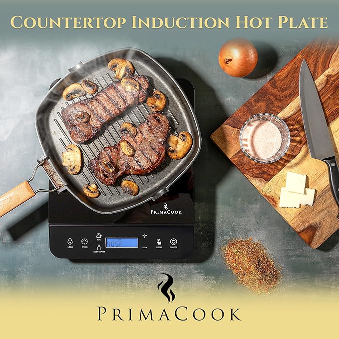 Hot Plate - Portable Induction Cooktop - Countertop Single Burner - Safe, Fast Heating for Gourmet Cooking - Sleek Design with Touch Controls - Energy Efficient Home Food Preparation (Black)