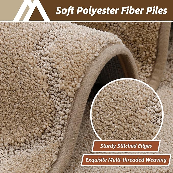 COSY HOMEER Kitchen Rugs 32"x48" Non-Slip Washable Kitchen Mats for Floor Absorbent Kitchen Carpet Soft Rugs for Kitchen,Sink Mat,Entrance,Area Rug,Beige