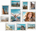Vittanly Picture Frames Set of 10, Picture Frames Collage Wall Decor with Two 8x10, Four 5x7, and Four 4x6 Photo Frames, Gallery Wall Frame Set for Wall or Tabletop Display, Distressed White