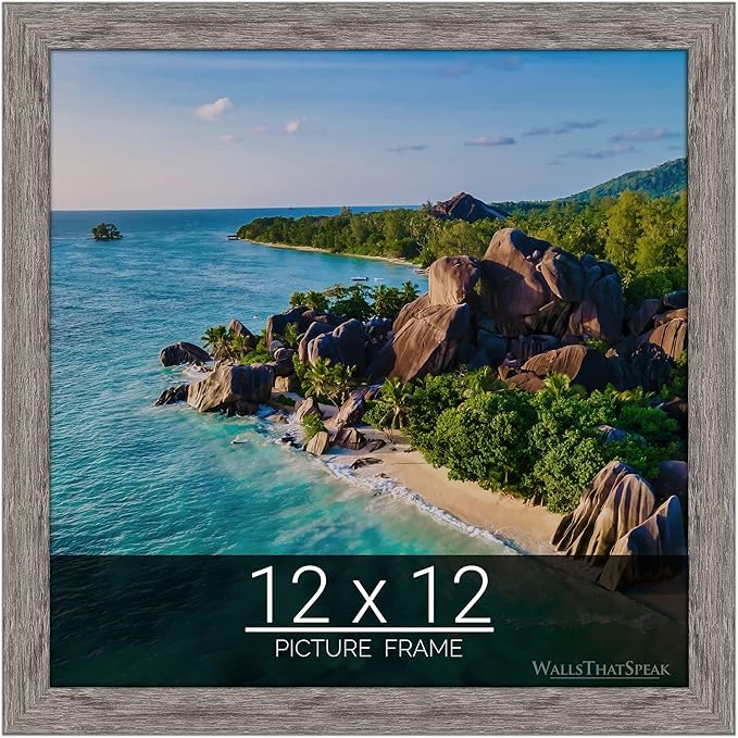wallsthatspeak 12x12 Gray Barnwood Picture Frame for Puzzles Posters Photos or Artwork