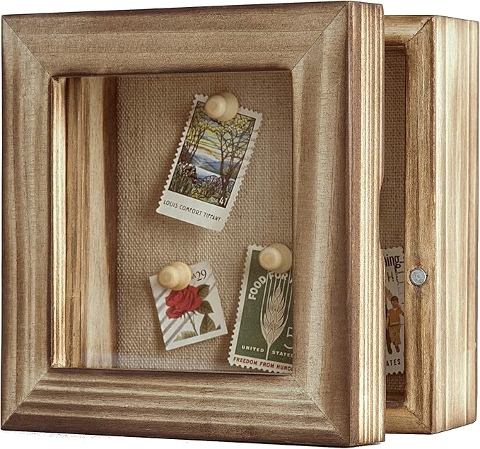 Freezing point Shadow Box Frame 5x5 Shadow Box Display Case Cabinet Picture Frame with Linen Back Memorabilia Awards Bouquet Photos Baby Memory Box for Keepsakes Small Mini Paw Print Box Pin