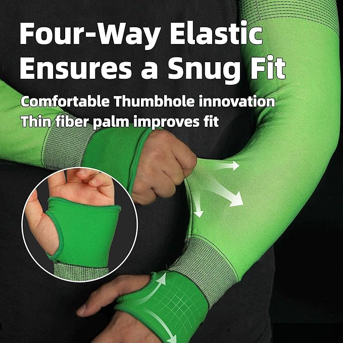 Schwer Ultra-Thin ANSI A6 Cut Resistant Arm Sleeves, 21 Gauge Comfortable and Breathable Protective Sleeves, Arm Protectors for Thin Skin and Bruising, Work, Gardening, Farming, Outdoors, Non-PFAS, L