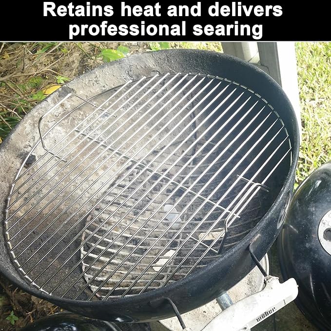 Charcoal Grate Cooking Grid Grate Replacement Parts for Weber 18.5" One-Touch,Bar-B-Kettle,Smokey Mountain,Jumbo Joe,Original Kettle Grill,Stainless Steel BBQ Accessories for Weber 7432 7440