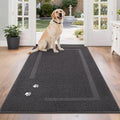 BEQHAUSE Dog Door Mat for Muddy Paws 36"x60" Dirt Trapper Absorbent Doormat Non Slip Entryway Rugs Washable Stain Resistant Welcome Floor Mat Soft Low-Profile for Front Back Door, Dark Grey