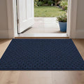 BEQHAUSE Dirt Trapper Door Mat Non-Slip Entryway Rugs Stain Resistant Absorbent Dog Doormats Woven-Look Washable Welcome Floor Doormat for Front Back Door, Muddy Wet Shoes & Paws, 24" x 36", Blue