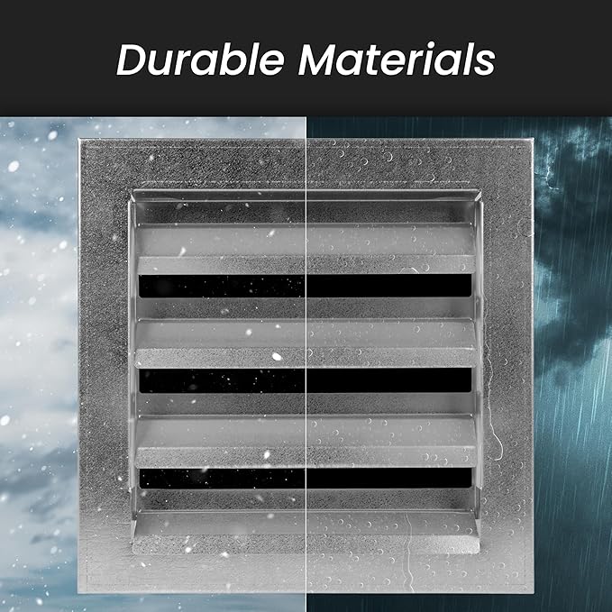 Repa Market 9" x 9" Inch Heavy Duty Galvanized Steel Exhaust Vent - Air Intake Wall Louvered Vent Grille - Outdoor/Indoor HVAC Vent Register - HVAC Crawl Space Durable Air Gable Vent