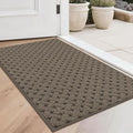 BEQHAUSE Dirt Trapper Door Mat Non-Slip Entryway Rugs Stain Resistant Absorbent Dog Doormats Woven-Look Washable Welcome Floor Doormat for Front Back Door, Muddy Wet Shoes & Paws, 20" x 32", Brown