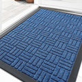 OLANLY Front Door Mat Outside Entrance 29.5x17, Absorbent, Heavy Duty Sturdy Natural Rubber Doormat Indoor Outdoor, Non-Slip, Stain and Fade Resistant, Low Profile Floor Mat for Entryway, Ocean Blue
