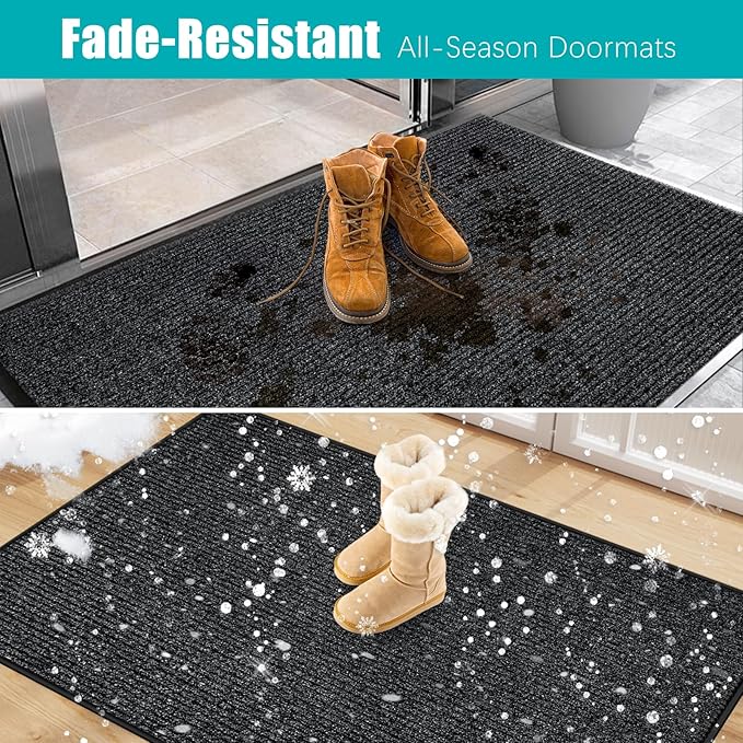 Azadx 3'x6' Front Door Mat Heavy Duty Indoor Outdoor Door Mat Non-Slip Backing Doormat for Entryway Stain and Fade Resistant Commercial Floor Mats Entry Mat Low Profile Welcome Door Mats
