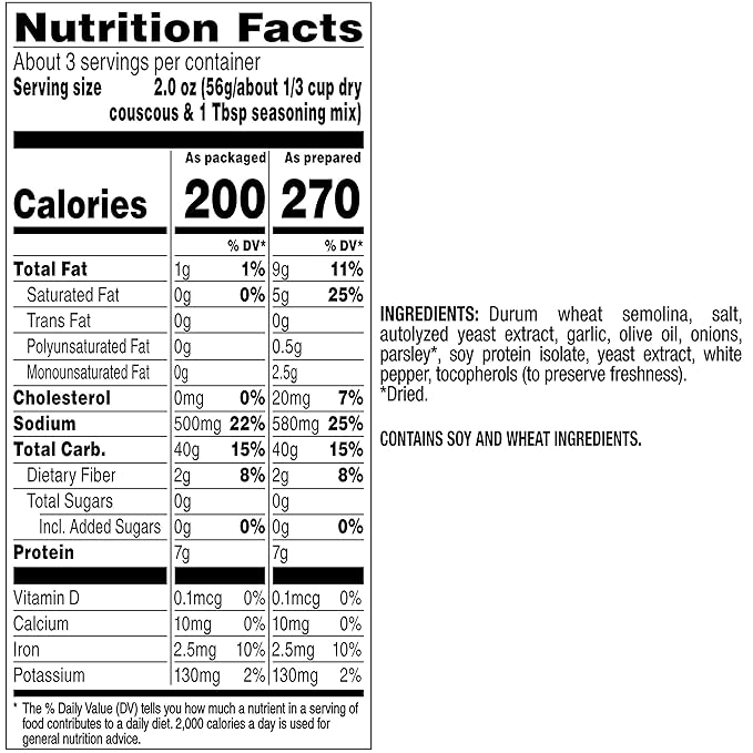 Near East Couscous Mix, Roasted Garlic & Olive Oil, 5.8 Oz, Pack of 12