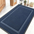 OLANLY Front Door Mat Indoor Outdoor Entrance, Waterproof All-Season, All-Weather Doormat, Sturdy Natural Rubber, Fade Resistant, Low Profile, Easy Clean Patio Porch Entryway Mat, 71x47, Blue
