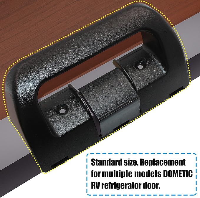 3851174023 Refrigerator Door Handle Replacement for Dometic Fridge Upper and Lower Doors, Compatible with Models DM2652, DM2662, DM2663, DM2852, DM2862, RM2652, RM2663, RM2852, RM3662. Black