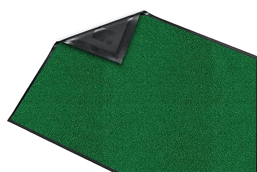 Guardian Platinum Series Indoor Wiper Floor Mat, Rubber with Nylon Carpet, 3'x7', Green