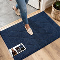 JSEI Dirt Trapper Door Mat 20"x32", Non-Slip Washable Entryway Mats, Dog Door Mat, Stain Resistant and Absorbent Floor Mats, Low Profile Welcome Mat for Front Back Door, Navy Blue