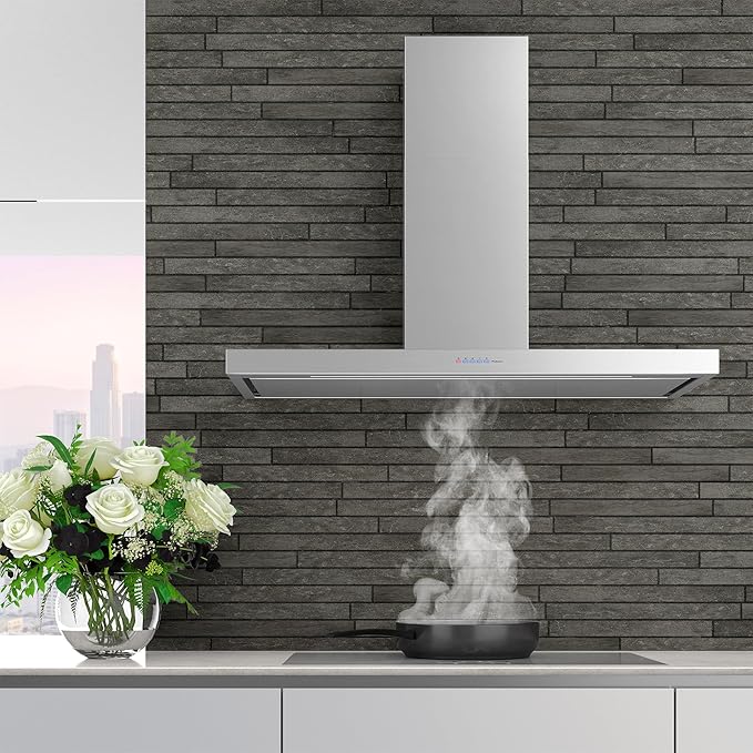 Futuro Futuro Wall Mount Range Hood 48" | Positano | Stainless Steel Vent Hood | Modern Italian Exhaust Hood |LED, Ultra-Quiet with Blower