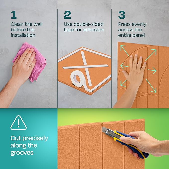 Acoustic Panels 12-Pack Soundproof Wall Panels 12"x12"x0.4" Decorative Sound Dampening for Your Home, Office, Studio, Bedroom & More with Unique ModuArc Carving [70'S Orange]