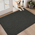 BEQHAUSE Dirt Trapper Door Mat Non-Slip Entryway Rugs Stain Resistant Absorbent Dog Doormats Woven-Look Washable Welcome Floor Doormat For Front Back Door, Muddy Wet Shoes & Paws, 32" x 48", Dark Grey