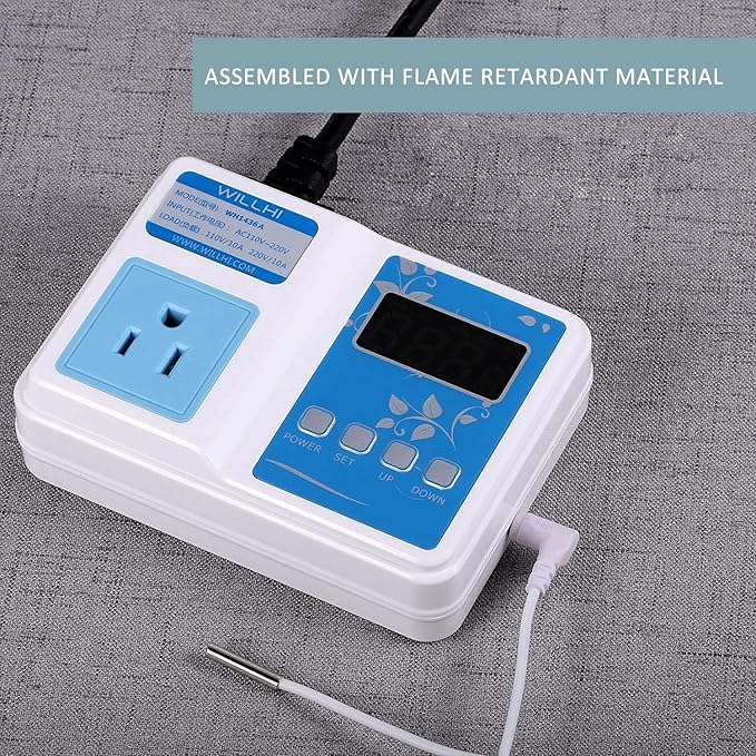 WH1436A 10A Temperature Controller 110V Digital Thermostat Switch Sous Vide Controller NTC 10K Sensor Improved Version