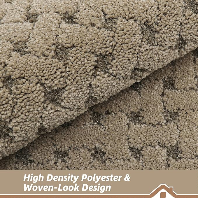 BEQHAUSE Dirt Trapper Door Mat Non-Slip Entryway Rugs Stain Resistant Absorbent Dog Doormats Woven-Look Washable Welcome Floor Doormat for Front Back Door, Muddy Wet Shoes & Paws, 32" x 48", Beige