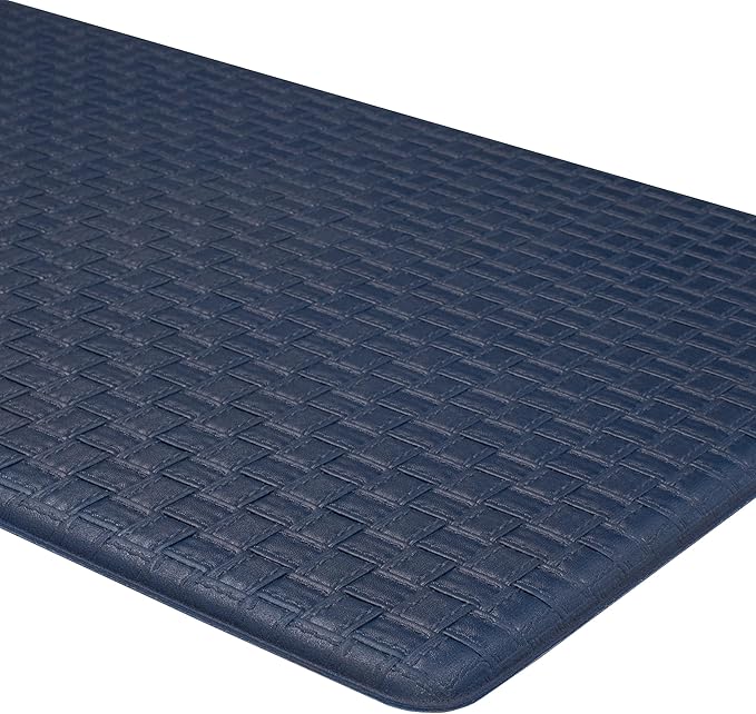 Achim Home Furnishings Woven-Embossed Faux-Leather Anti-Fatigue Mat - 18in x 30in - Grey