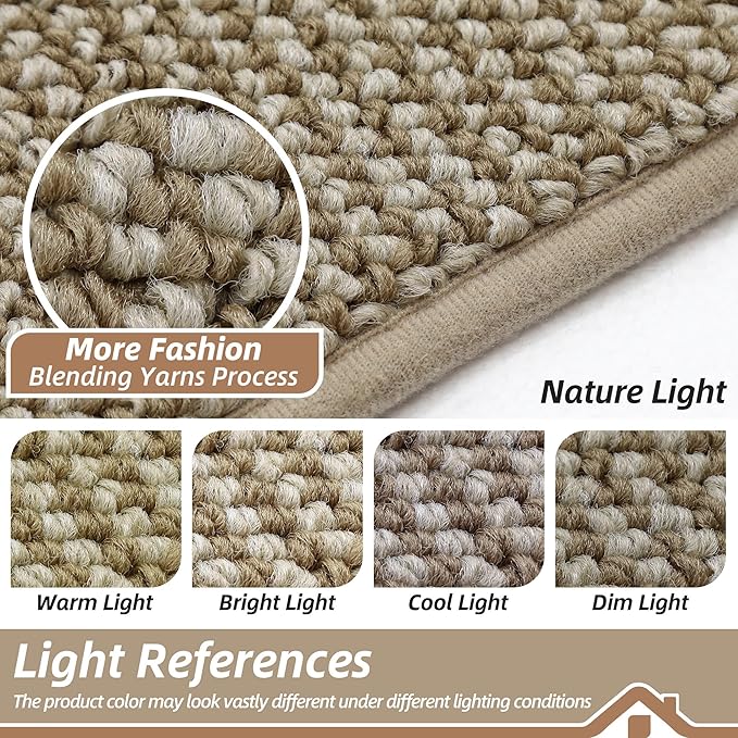 BEQHAUSE Dirt Trapper Door Mat 32" x 48", Non-Slip Washable Doormats Entrance Mat, Dirt Resistant and Absorbent Welcome Mat, Low Profile Floor Mats for Front Back Door and Entryway, Light Beige