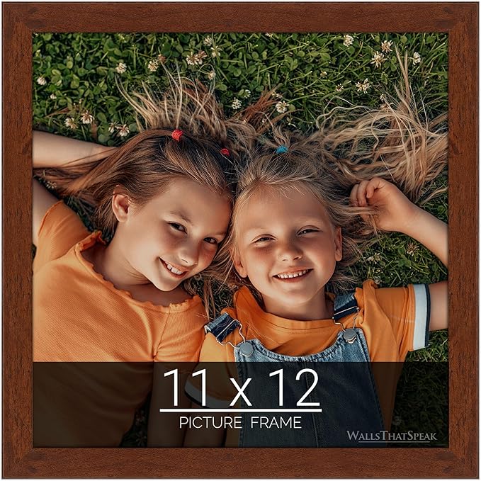 wallsthatspeak 11x12 Dark Walnut Rustic Pine Picture Frame for Puzzles Posters Photos or Artwork