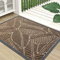Colorxy Waterproof Doormat, Sturdy Natural Rubber Front Indoor Mat, Non Slip Low Profile Indoor Outdoor Door Mats, Stain and Fade Resistant Floor Mat, Easy Clean Patio Entrance Mat, 48''x32'', Brown