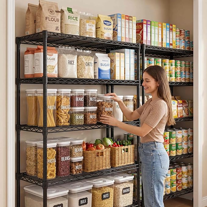 PrimeZone 6 Tier Wire Shelving with Wheels 79''H 1500lbs Storage Shelves NSF Certified Heavy Duty Steel Metal Shelf Adjustable Rolling Rack Kitchen Garage Closet Pantry Laundry 79''HX36''WX16''D