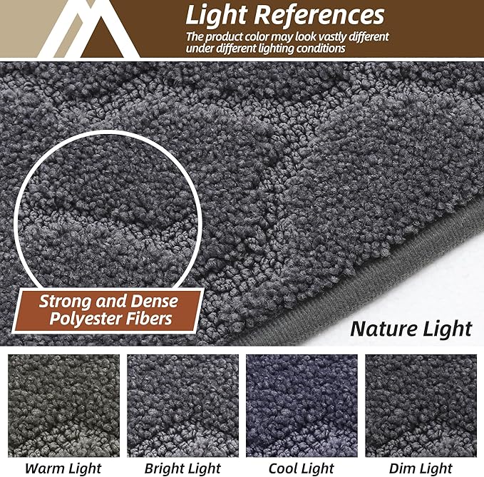 COSY HOMEER Kitchen Rugs 24"x36" Non-Slip Washable Kitchen Mats for Floor Absorbent Kitchen Carpet Soft Rugs for Kitchen,Sink Mat,Entrance,Area Rug,Dark Grey