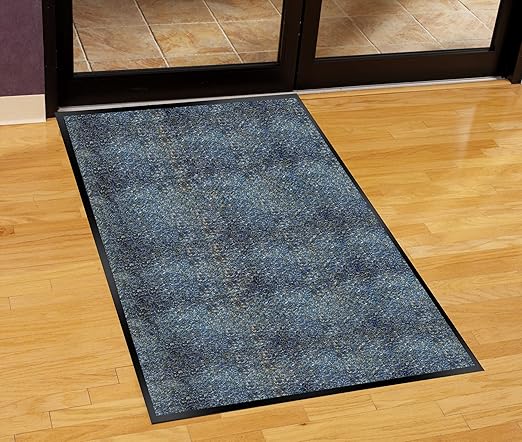 Guardian Silver Series Indoor Walk-Off Floor Mat, Vinyl/Polypropylene, 4'x10', Speckled Blue