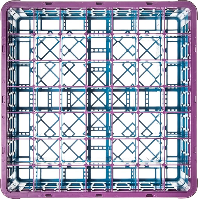 CFS OptiClean 49-Compartment Glass Rack with 2 Extenders Lavender