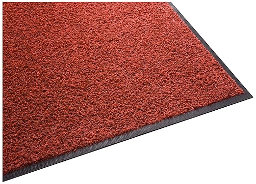 Guardian Platinum Series Indoor Wiper Floor Mat, Rubber with Nylon Carpet, 4'x19', Red