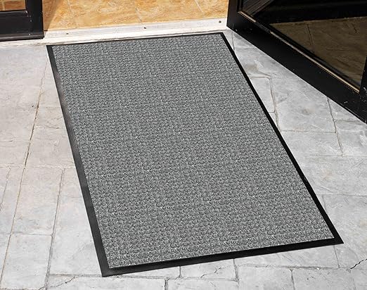 Guardian WaterGuard Indoor/Outdoor Wiper Scraper Floor Mat, Rubber/Nylon, 4'x16', Grey