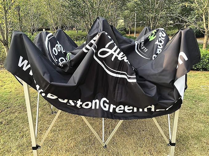 Custom Canopy Pop Up Tent 10x10 with Logo, Personalized Pop Up Canopy for Tradeshow, Customized Canopy Advertising Outdoor Tent (top Canopy+one Full Wall+Two Small Side Wall+13kg Frame (600 D))