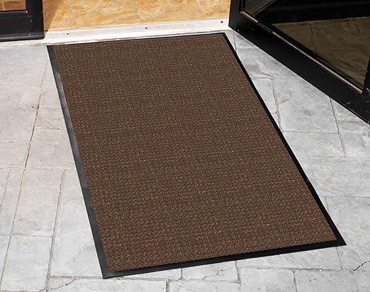 Guardian WaterGuard Indoor/Outdoor Wiper Scraper Floor Mat, Rubber/Nylon, 4'x10', Brown