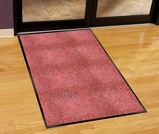 Guardian Silver Series Indoor Walk-Off Floor Mat, Vinyl/Polypropylene, 6'x60', Black/Red