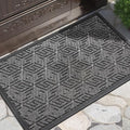 Yimobra Large Door Mat 36x24, All-Weather Waterproof Outdoor Mats for Front Door, Non Slip Rubber Doormat for Patio Proch Outside Entryway Indoor, Mix Grey