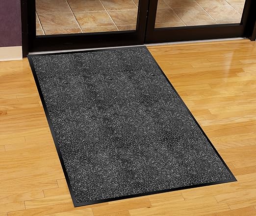 Guardian Silver Series Indoor Walk-Off Floor Mat, Vinyl/Polypropylene, 3'x4', Black