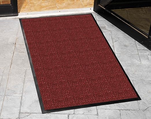Guardian WaterGuard Indoor/Outdoor Wiper Scraper Floor Mat, Rubber/Nylon, 3'x16', Red
