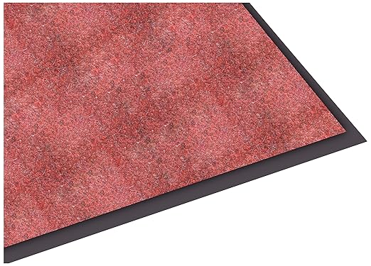 Guardian Silver Series Indoor Walk-Off Floor Mat, Vinyl/Polypropylene, 4'x10', Black/Red